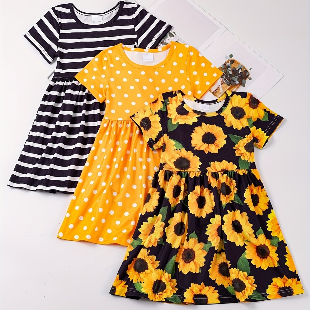 Vestido de Princesa  con Estampado de Rayas Luxeira