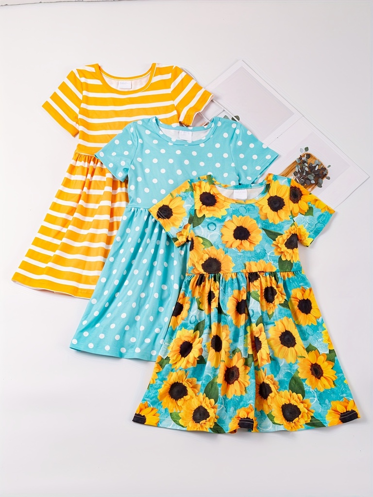 Vestido de Princesa  con Estampado de Rayas Luxeira