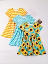 Vestido de Princesa  con Estampado de Rayas Luxeira