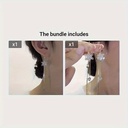 Pendientes Colgantes con Diseño de Copos de Nieve