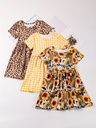Vestido de Princesa  con Estampado de Rayas Luxeira