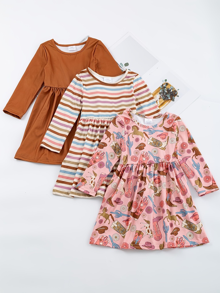 Vestido de Princesa  con Estampado de Rayas Luxeira