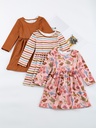 Vestido de Princesa  con Estampado de Rayas Luxeira