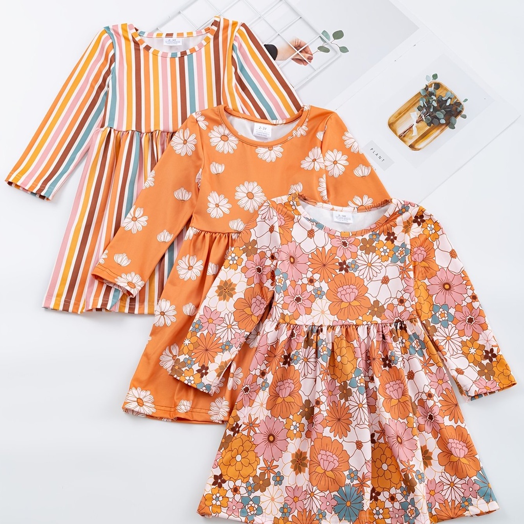 Vestido de Princesa  con Estampado de Rayas Luxeira
