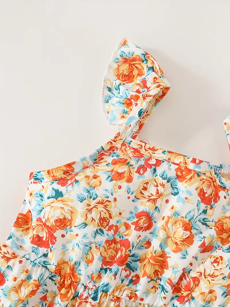 Vestidos de Manga Corta con Estampado de Flores Luxeira