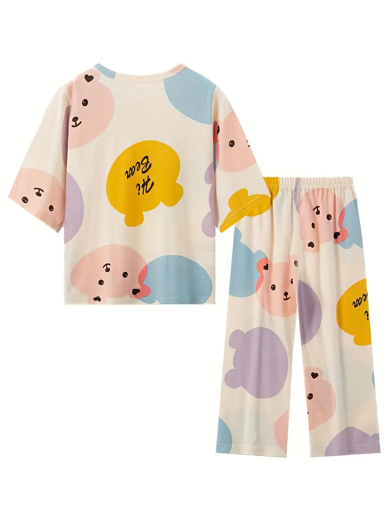 Conjunto: Camiseta + Short con Estampados de Oso Luxeira