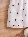 Vestido Sin Mangas Estilo Retro con Estampado de Corazones y Sombrero Luxeira