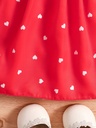 Vestido Sin Mangas Estilo Retro con Estampado de Corazones y Sombrero Luxeira