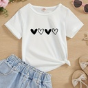 Camiseta con Cuello Redondo y Estampado de Corazones Luxeira