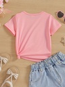 Camiseta con Cuello Redondo y Estampado de Corazones Luxeira