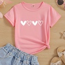 Camiseta con Cuello Redondo y Estampado de Corazones Luxeira