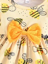 Vestido con Volantes y Estampado de Abeja + Diadema Luxeira