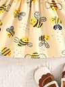 Vestido con Volantes y Estampado de Abeja + Diadema Luxeira