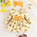 Vestido con Volantes y Estampado de Abeja + Diadema Luxeira