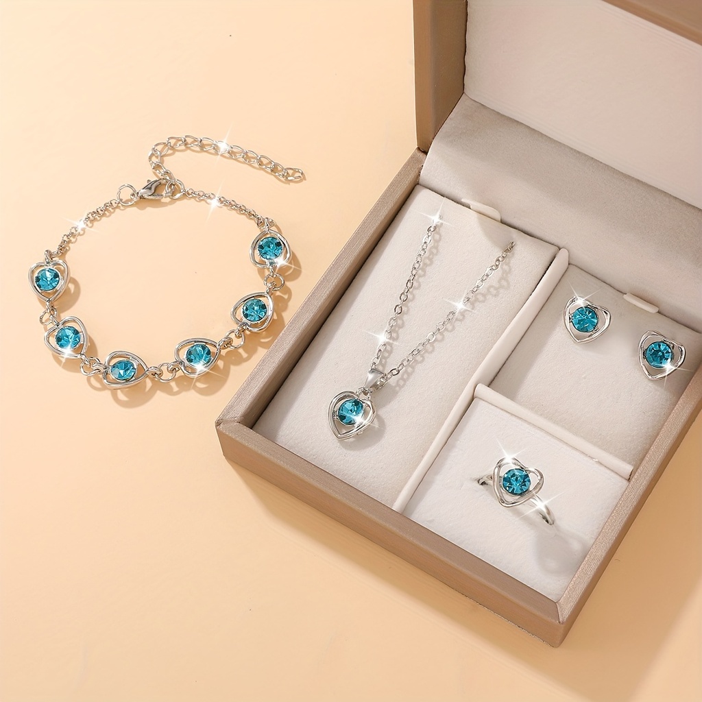 Set de 5 Piezas de Joyería con Mosaico: Pulsera Ajustable, Collar, Anillo y Pendientes
