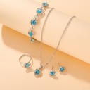 Set de 5 Piezas de Joyería con Mosaico: Pulsera Ajustable, Collar, Anillo y Pendientes