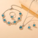 Set de 5 Piezas de Joyería con Mosaico: Pulsera Ajustable, Collar, Anillo y Pendientes