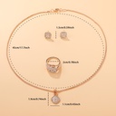 Set de 4 Piezas de Joyería: Collar, Pendientes y Anillo con Artesanía de Aleación