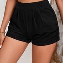 Short Plisado de Cintura Alta con Bolsillos Luxeira