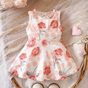 Vestido Casual con Estampado de Rosas Luxeira