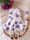 Vestido Casual con Estampado de Rosas Luxeira