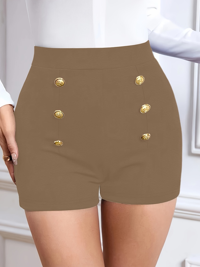 Short de Cintura Alta con Doble Botonadura Luxeira