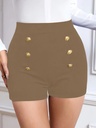 Short de Cintura Alta con Doble Botonadura Luxeira