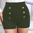 Short de Cintura Alta con Doble Botonadura Luxeira