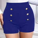 Short de Cintura Alta con Doble Botonadura Luxeira