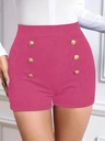 Short de Cintura Alta con Doble Botonadura Luxeira