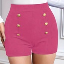 Short de Cintura Alta con Doble Botonadura Luxeira