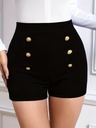 Short de Cintura Alta con Doble Botonadura Luxeira