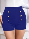 Short de Cintura Alta con Doble Botonadura Luxeira