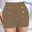 Short de Cintura Alta con Doble Botonadura Luxeira