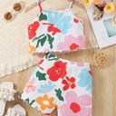 Conjunto de Camiseta y Short con Estampado de Flores Luxeira