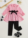 Conjunto Elegante de 2 Piezas con Estampado de Lunares  Luxeira