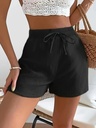Short de Cintura Alta con Cordón Liso Luxeira
