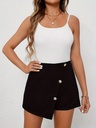 Short Elegante de Cintura Alta con Decoración de Botones Luxeira