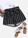 Short Holgado a Rayas con Cinturón Luxeira