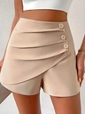 Short Casual con Diseño Fruncido Luxeira