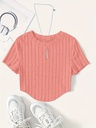 Top de Canalé Liso con Cuello Redondo Luxeira