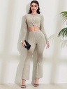 Conjunto Casual: Top de Manga Larga y Pantalón Acanalado Luxeira
