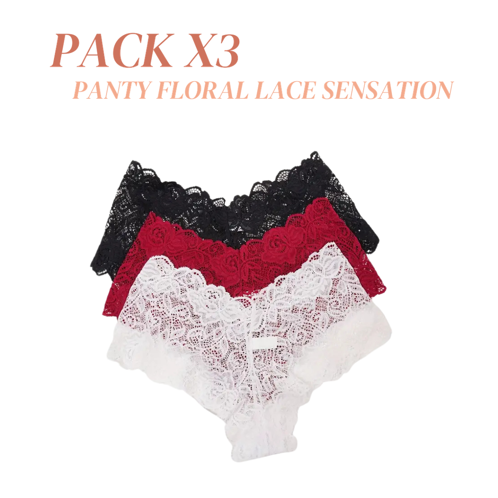 Paquete x3 Panty Floral Lace Sensation