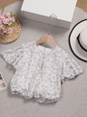 Blusa de Verano Floral con Mangas Acampanadas Luxeira