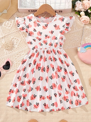 Vestido con Mangas de Vuelo y Corte en A Luxeira