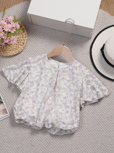 Blusa de Verano Floral con Mangas Acampanadas Luxeira