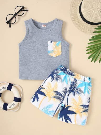 Conjunto de Camiseta y Short con Estampado de Coco Luxeira