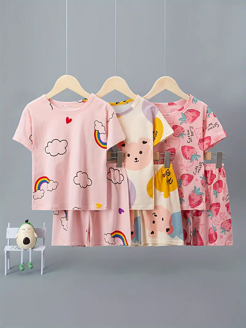 Conjunto: Camiseta + Short con Estampados de Arcoíris Luxeira