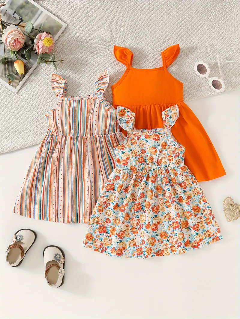 Vestido de Manga Corta con Estampado de Flores Luxeira