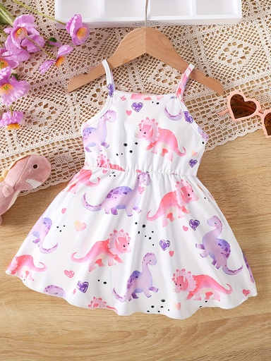 Vestido de Verano con Estampado de Dinosaurio Luxeira